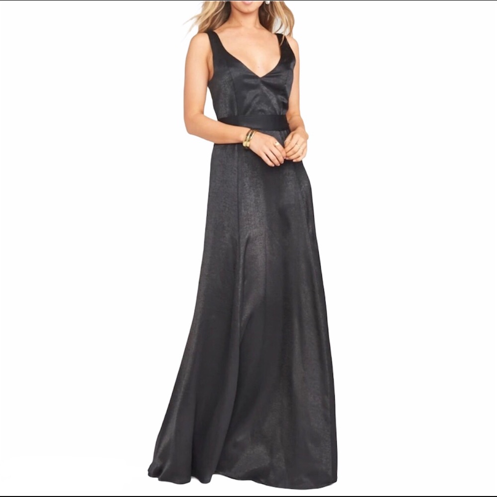 NWOT SMYM Jenn Maxi Dress Black Sheen